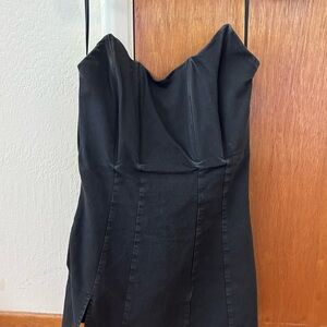 White fox boutique Elegant Black Strapless Dress